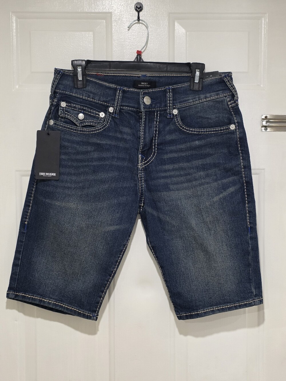 True Religion Men’s Indigo Washed Denim Jean Shorts